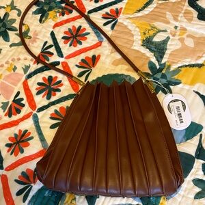 Elegant Brown Melie Bianco Pleated Shoulder Bag